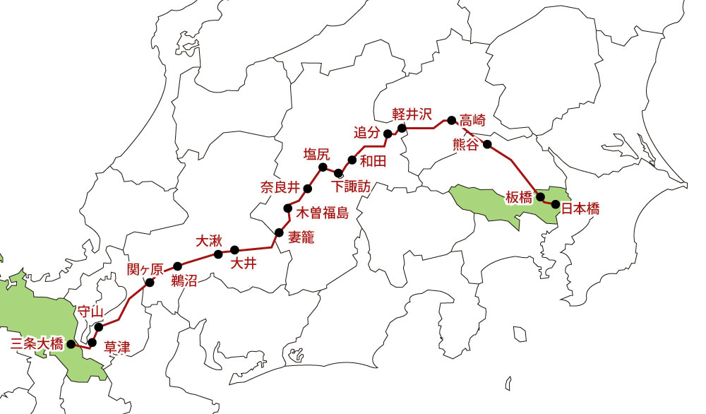 中山道の地図