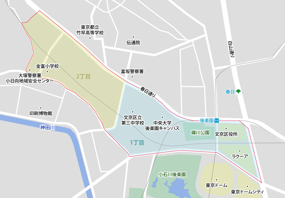 文京区春日の地図
