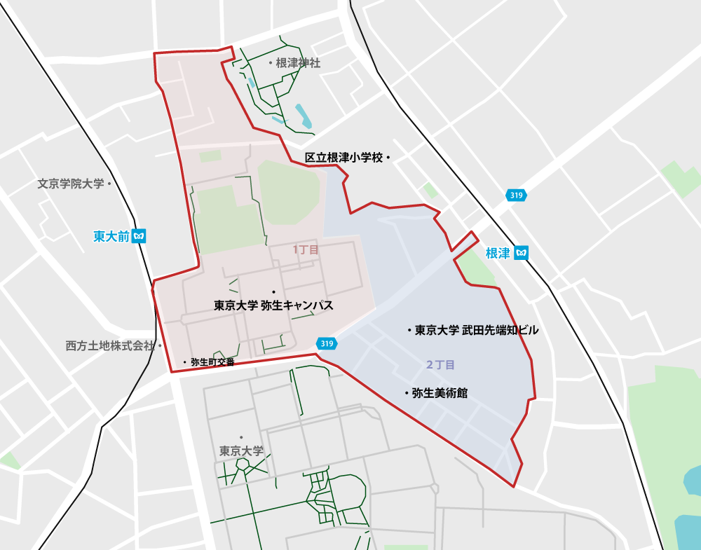 文京区弥生の詳細地図